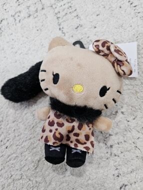 Hello Kitty in Leopard Outfit Plush Keychain